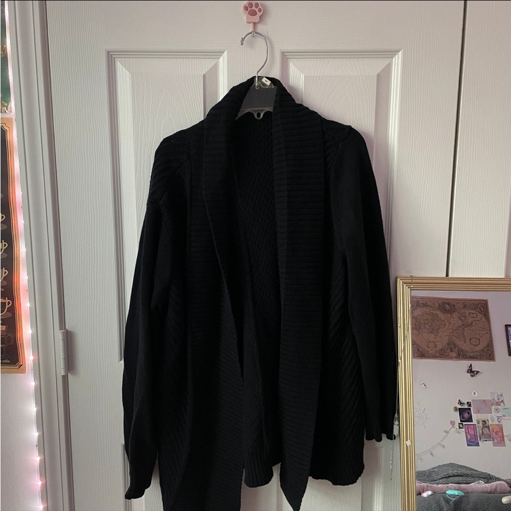 Black Knit Cardigan Sweater Croft & Barrow - XL